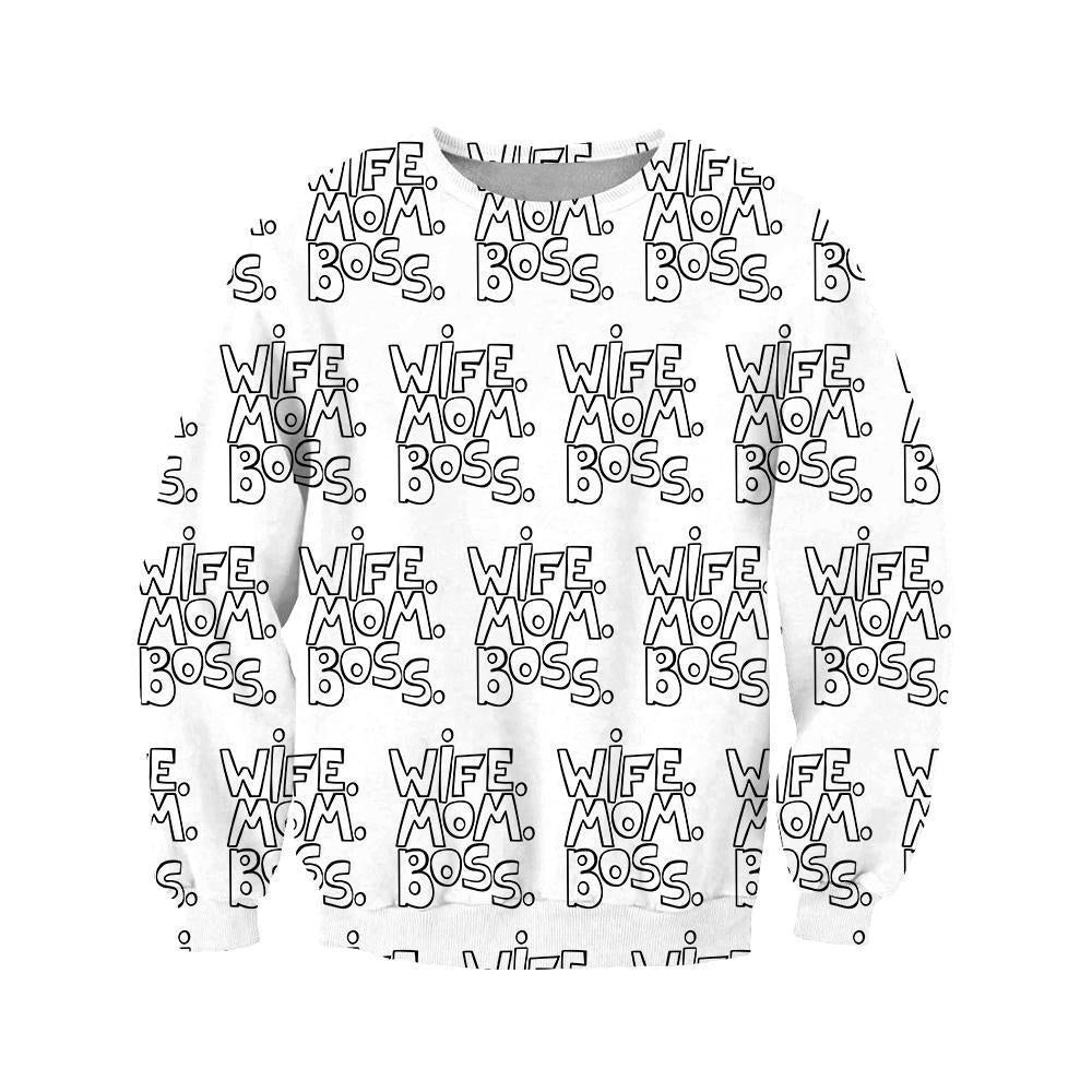 3D All Over Black Wife Mom Boss Hoodie - Amaze Style™-Apparel