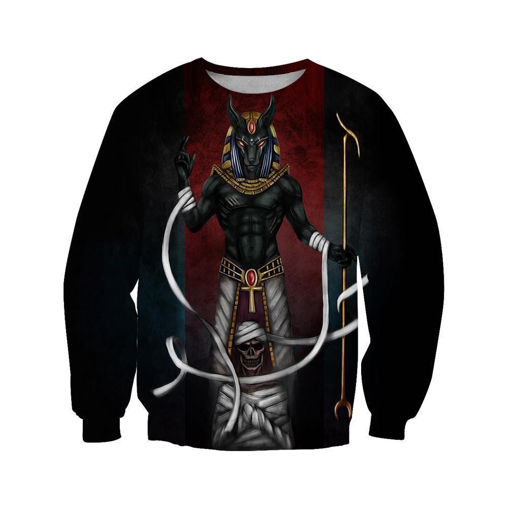 3D All Over Print Egyptian Goddesses Anubis Hoodie - Amaze Style™-Apparel
