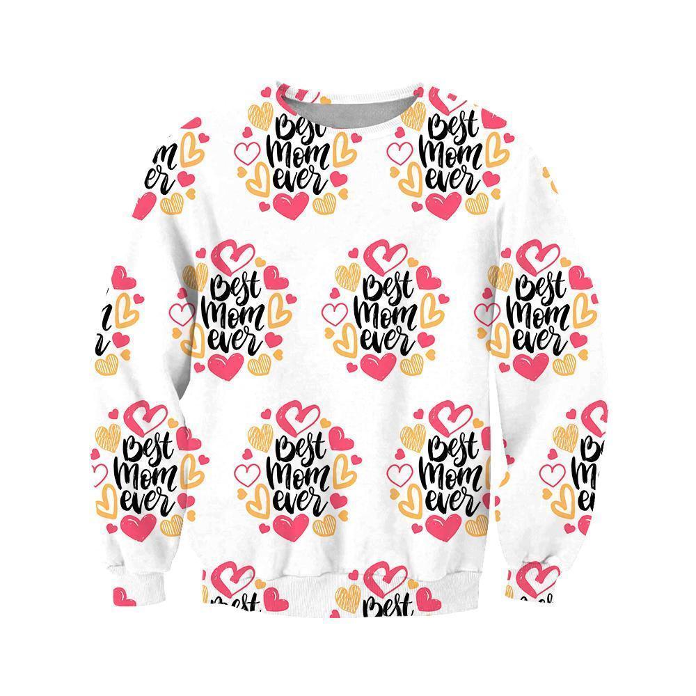 3D All Over Best I Love Mom Hoodie - Amaze Style™-Apparel