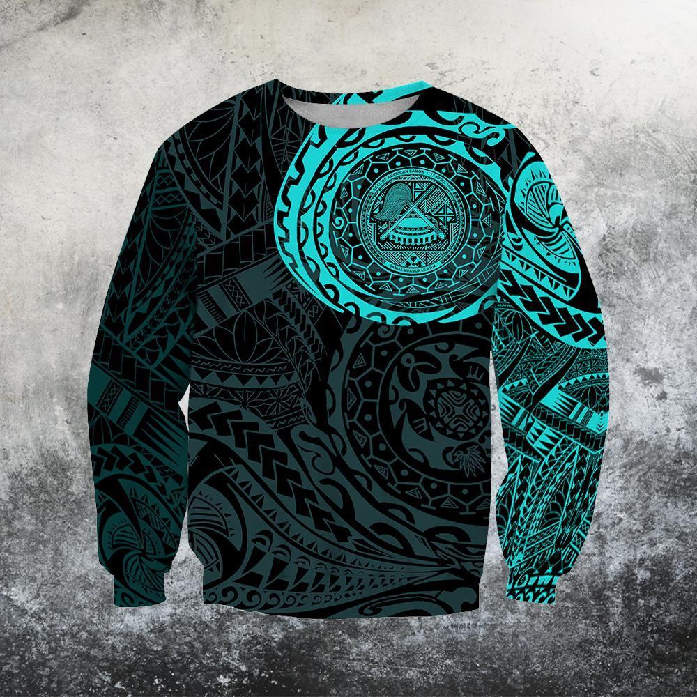 American Samoa In My Heart Polynesian Hoodie Blue PL - Amaze Style™-Apparel