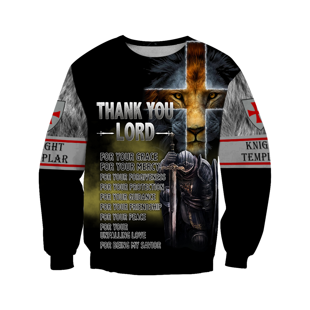 Brave Knight Templar God 3D All Over Printed Shirts JJ010401-Apparel-MP-Sweatshirts-S-Vibe Cosy™