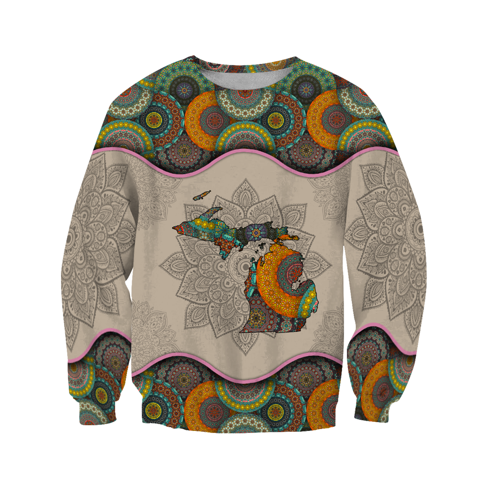 Awesome Vintage Mandala Michigan 3D All Over Printed Shirts Hoodie JJ27052002 - Amaze Style™-Apparel