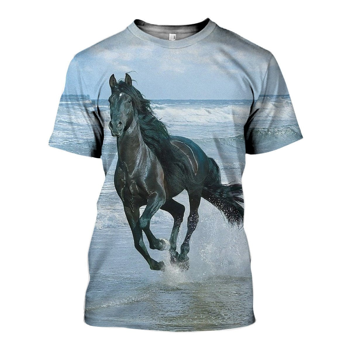 3D All Over Printed Horse Black Shirts And Shorts - Amaze Style™-Apparel