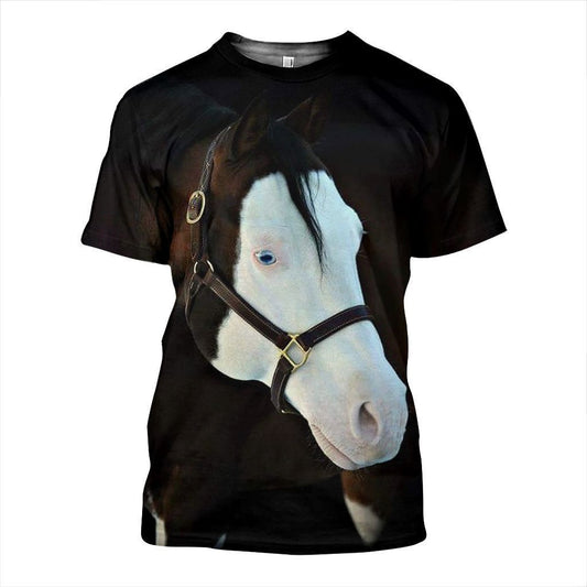 3D All Over Printed White Face Horse Shirts and Shorts-Apparel-6teenth World-T-Shirt-S-Vibe Cosy™