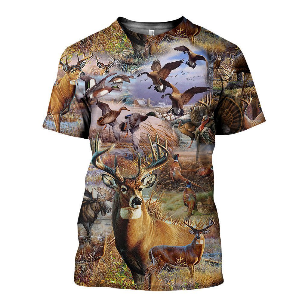 3D All Over Printed Camo Hunting Animals Art Shirts and Shorts - Amaze Style™-Apparel