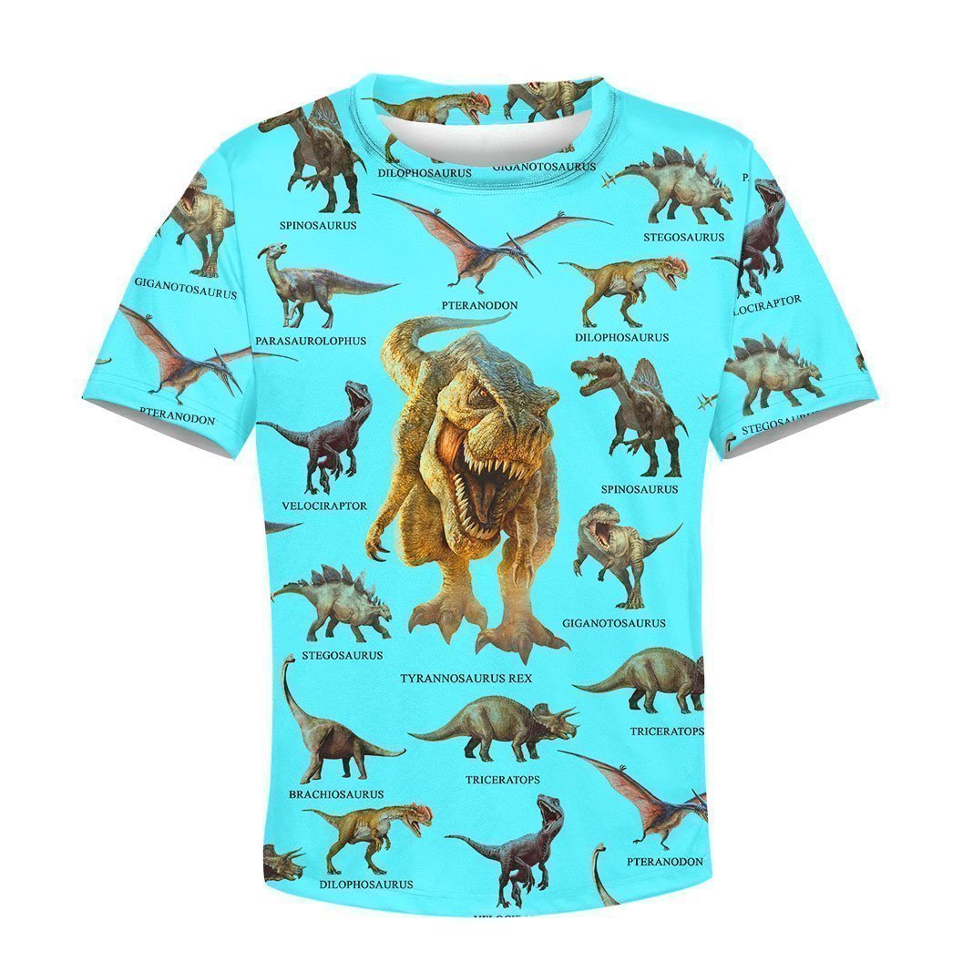3D All Over Printed Blue Dinosaurs T-Rex Shirts - Amaze Style™-Apparel