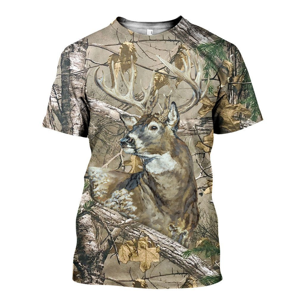 3D All Over Printed Deer in Camo - Amaze Style™-Apparel