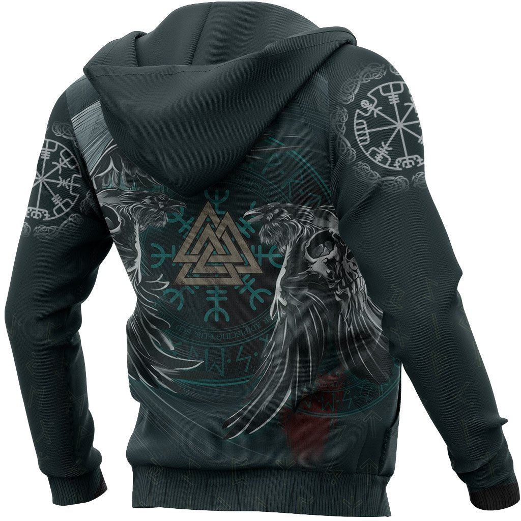 Viking Hoodie Ravens Skull Tattoo HP261210 - Amaze Style™-Apparel
