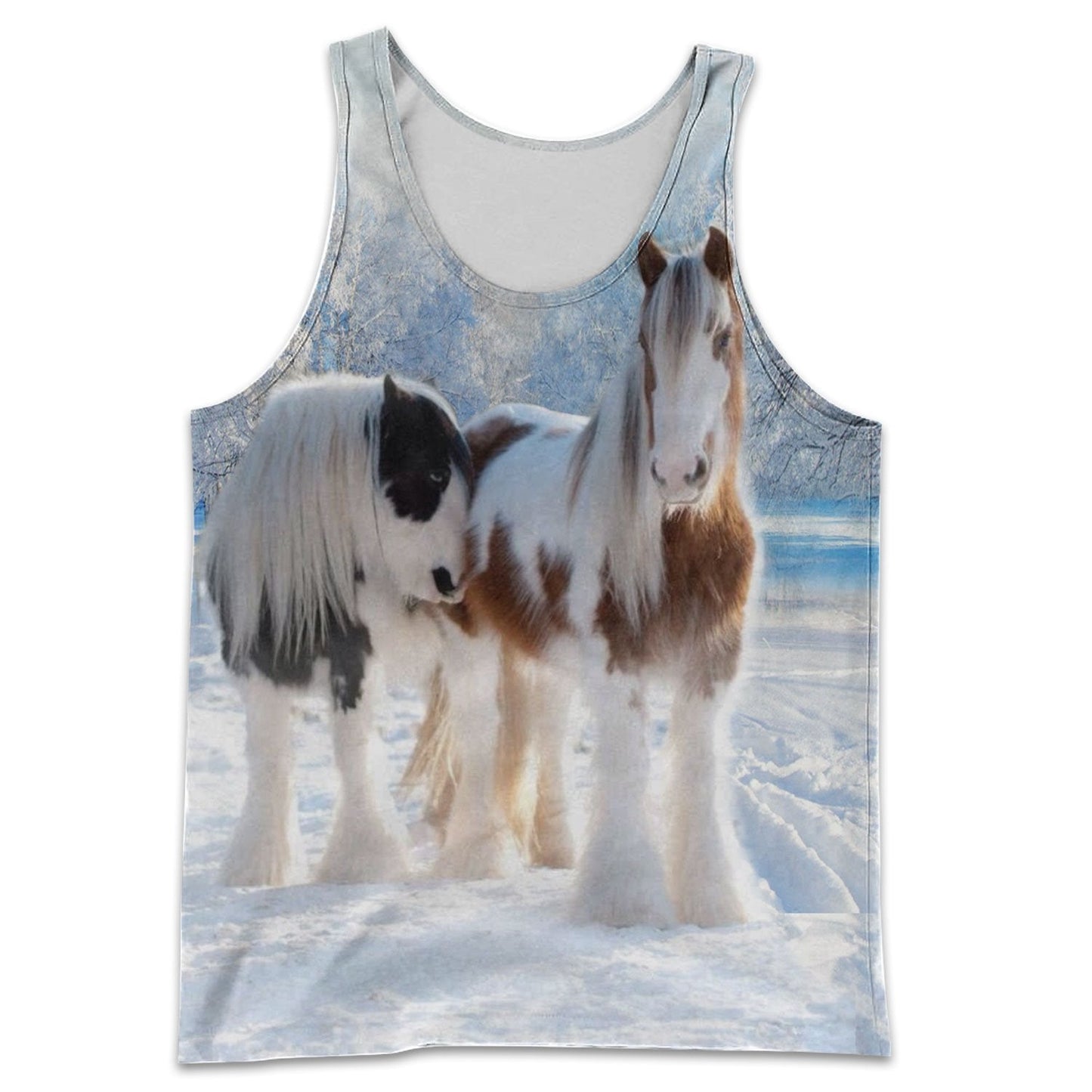 3D All Over Printed Winter Friesian Horse - Amaze Style™-Apparel