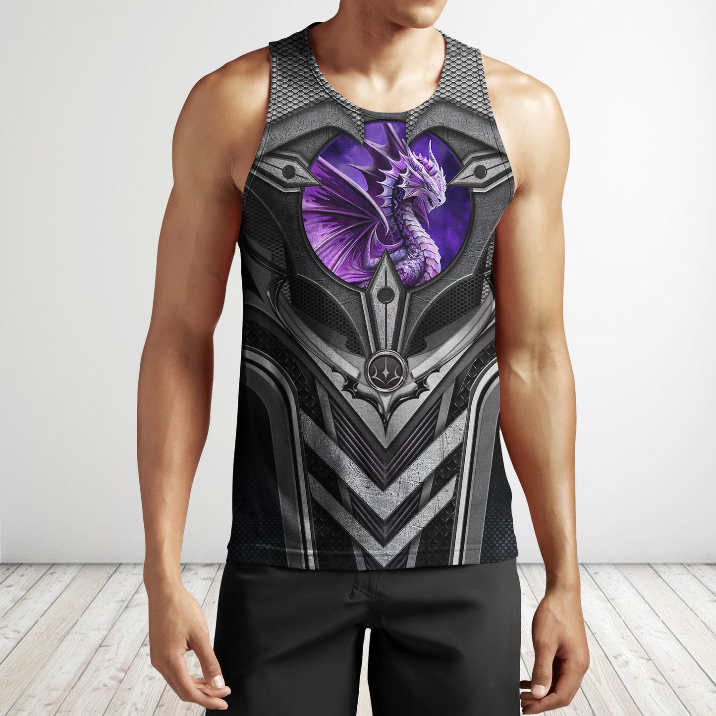 3D Tattoo and Dungeon Dragon Hoodie HAC91202-Apparel-NM-Men's tank top-S-Vibe Cosy™
