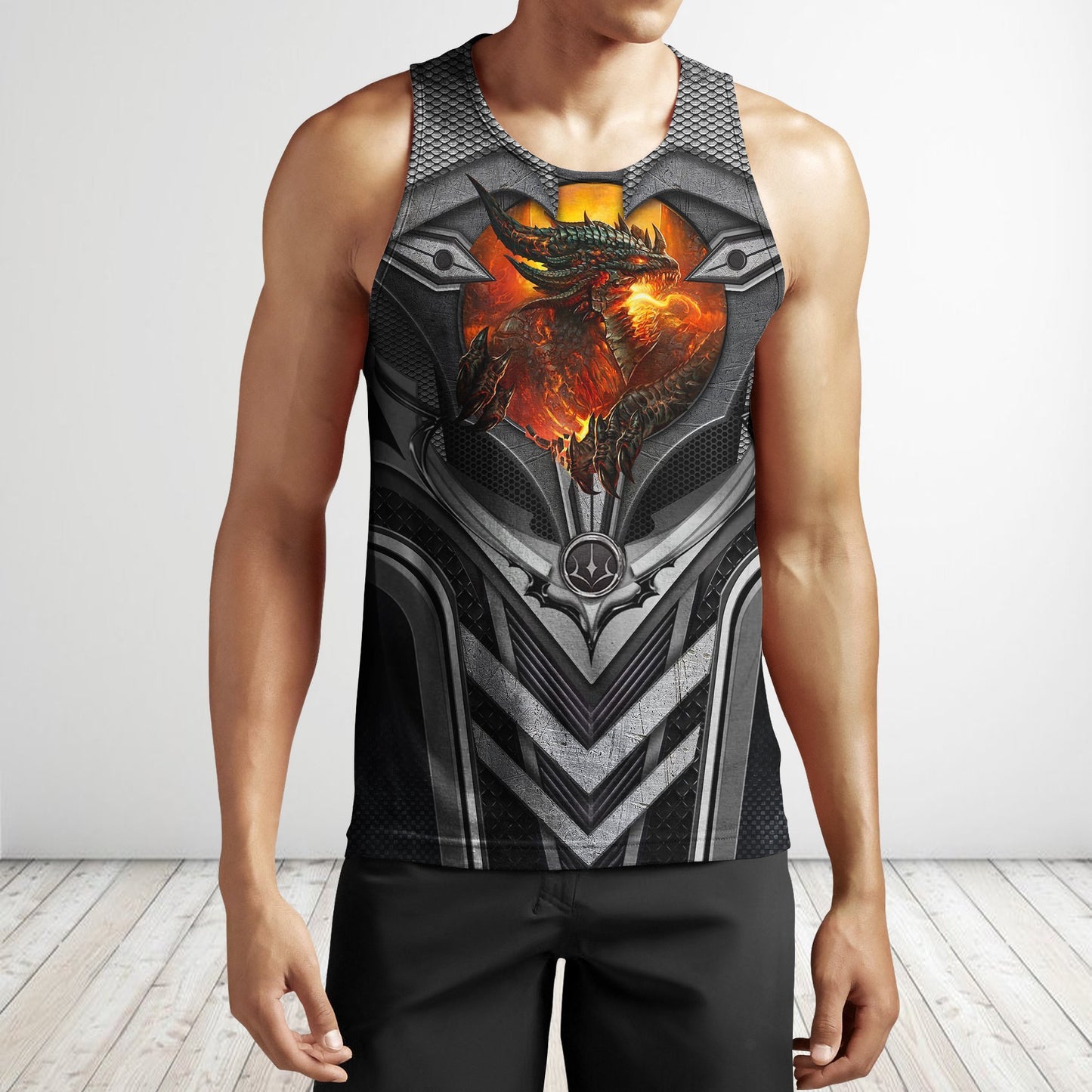 3D Tattoo and Dungeon Dragon Hoodie HAC101202-Apparel-NM-Men's tank top-S-Vibe Cosy™