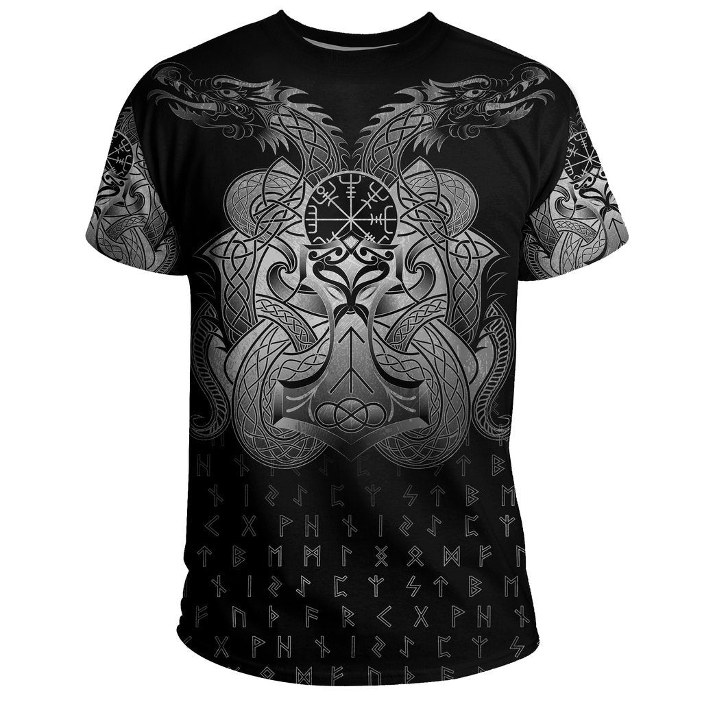 Vikings Vegvisir Mjolnir and Dragon Norse Tattoo - Amaze Style™-Apparel