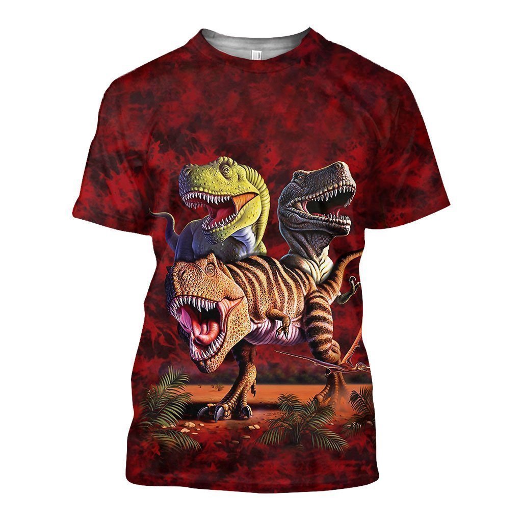 3D All Over Printed T-Rex Collage Shirts and Shorts - Amaze Style™-Apparel