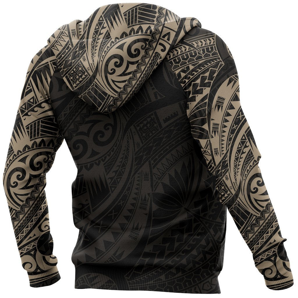 Turtle Maori Tattoo All Over Hoodie Gold NVD - Amaze Style™-Apparel