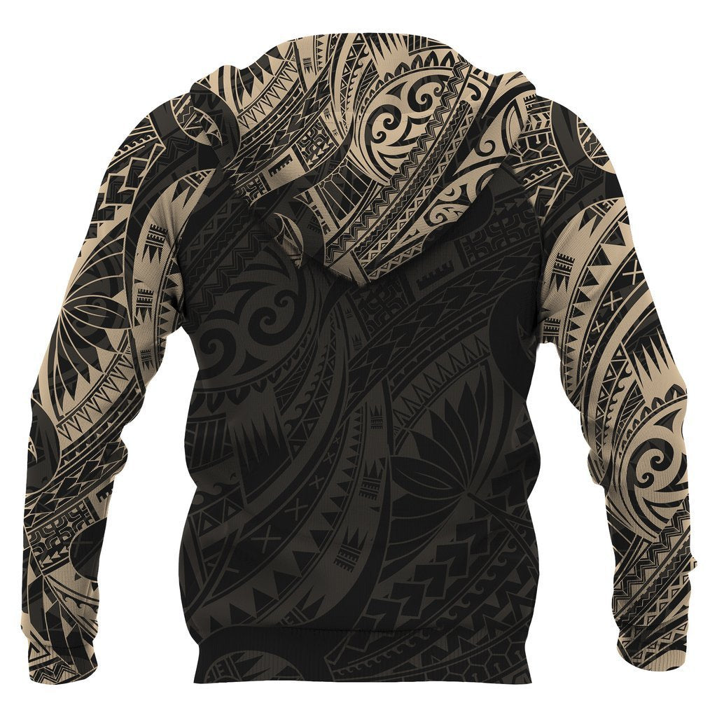 Turtle Maori Tattoo All Over Hoodie Gold NVD - Amaze Style™-Apparel