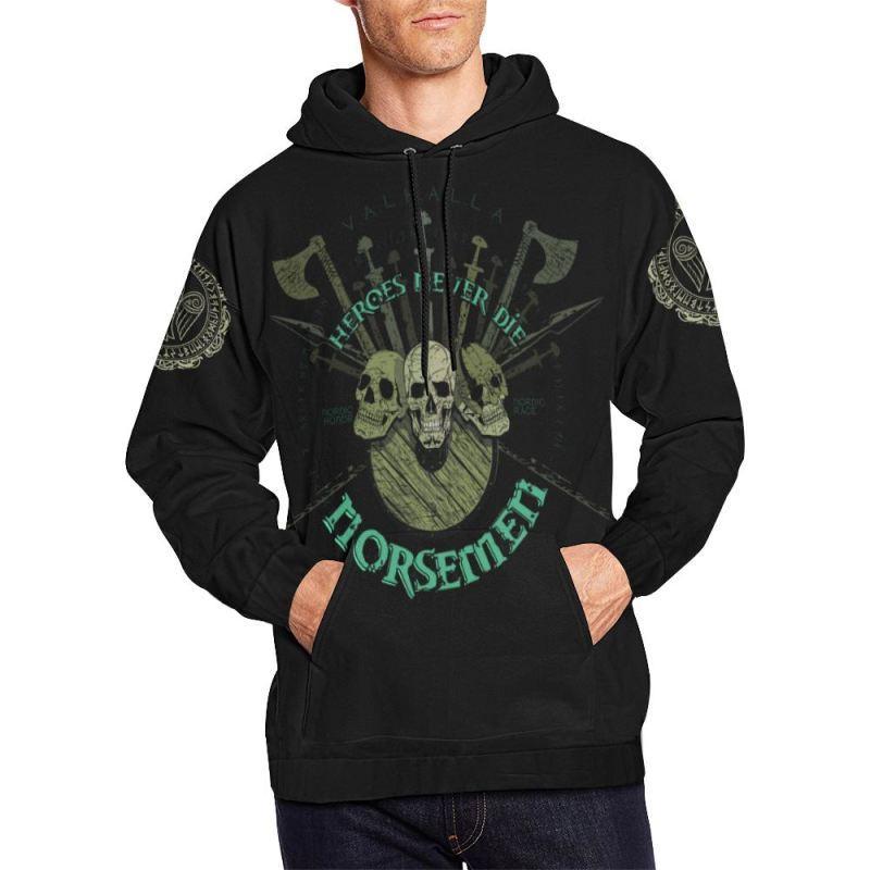 VIKING NORSEMEN AND RAVEN HOODIE - Amaze Style™-ALL OVER PRINT HOODIES