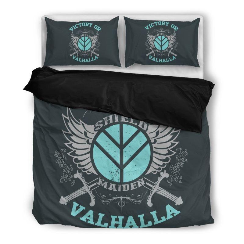 VIKING- SHIELDMAIDEN VICTORY OR VALHALLA BEDDING SETS HA8 - Amaze Style™-BEDDING SETS