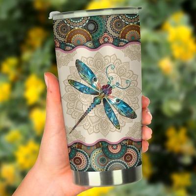 Beautiful Dragonfly-Vintage Mandala Premium Stainless Steel Tumbler TA040810 - Amaze Style™-Tumbler