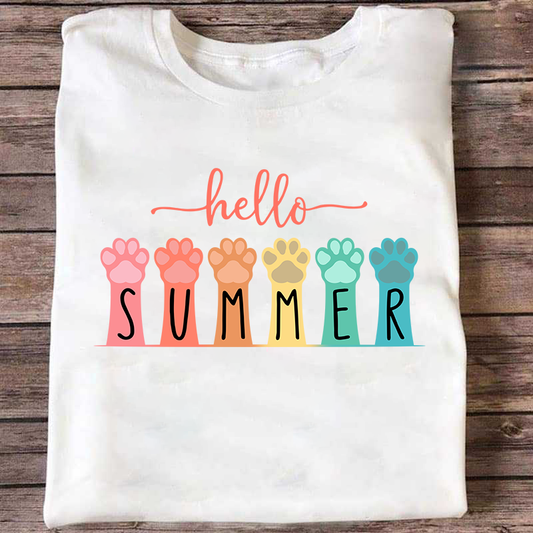 Hello Summer Special Amazing Shirt For Dog Lover Paw