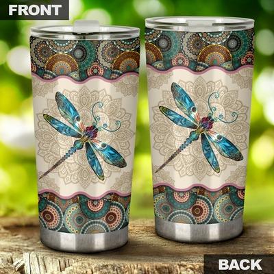 Beautiful Dragonfly-Vintage Mandala Premium Stainless Steel Tumbler TA040810 - Amaze Style™-Tumbler