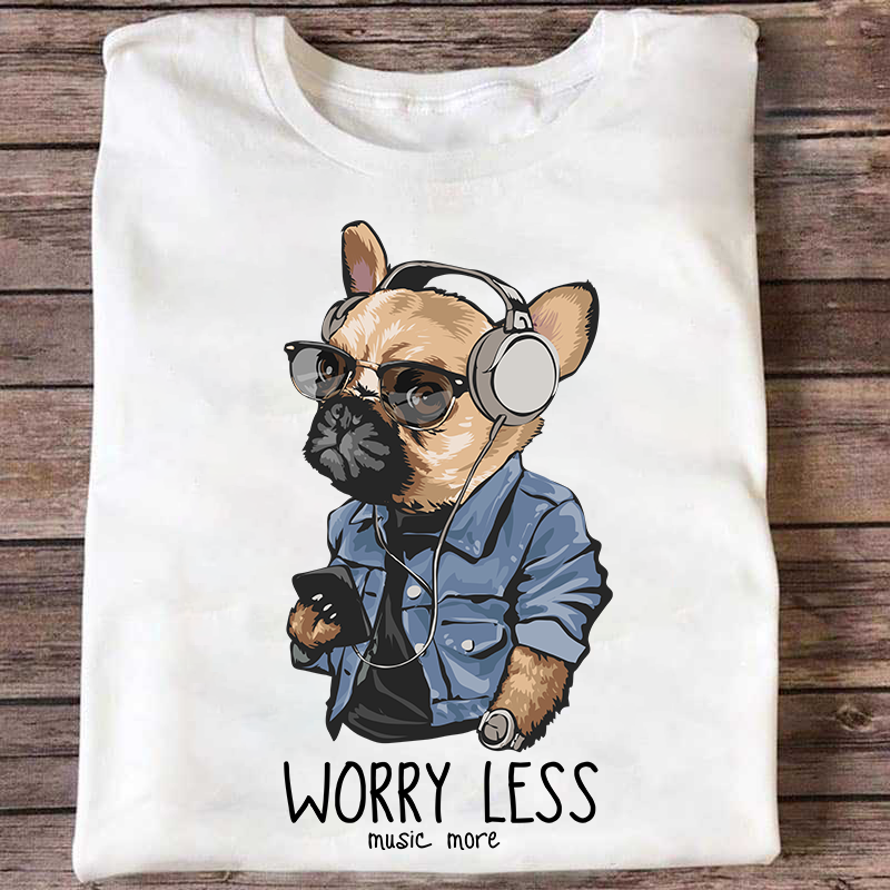 Music More Worry Less Personalized T-shirt For Dog Lover Friends