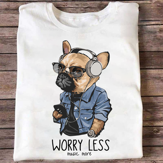 Music More Worry Less Personalized T-shirt For Dog Lover Friends
