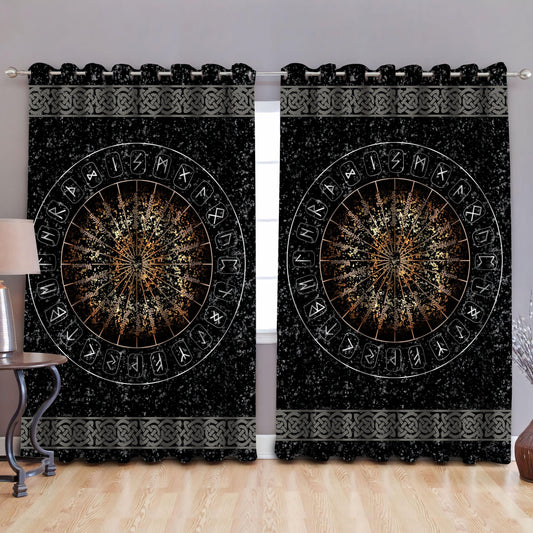 Vikings - Circle Of Healing Runes Thermal Grommet Window Curtains