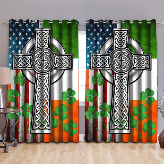 The Irish Celtic Cross Blackout Thermal Grommet Window Curtains QB05292001-TA