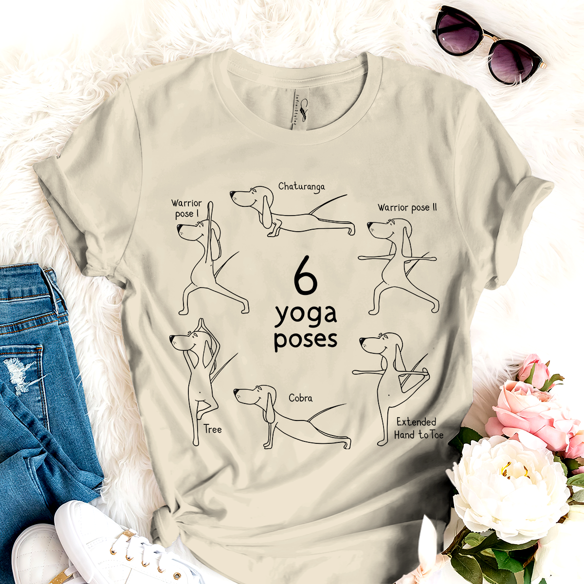 Dog T-shirt 6 Yoga Poses Yoga Lovers TH