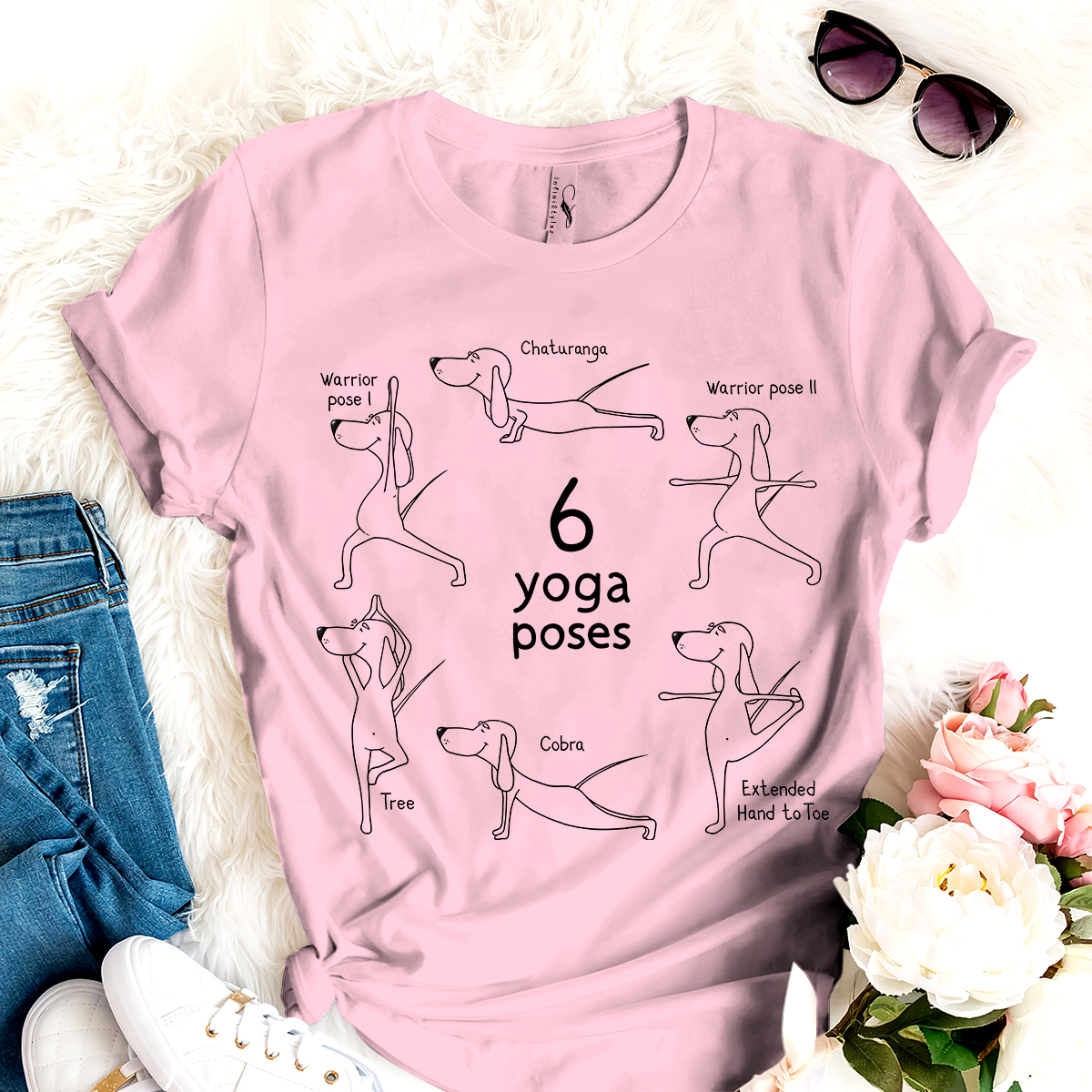 Dog T-shirt 6 Yoga Poses Yoga Lovers TH