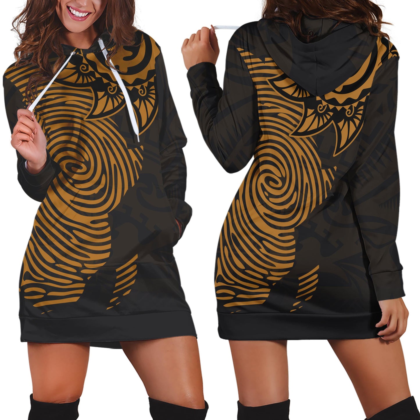 African Map Hoodie Dress-ML-Apparel-ML-Hoodie Dress-S-Vibe Cosy™