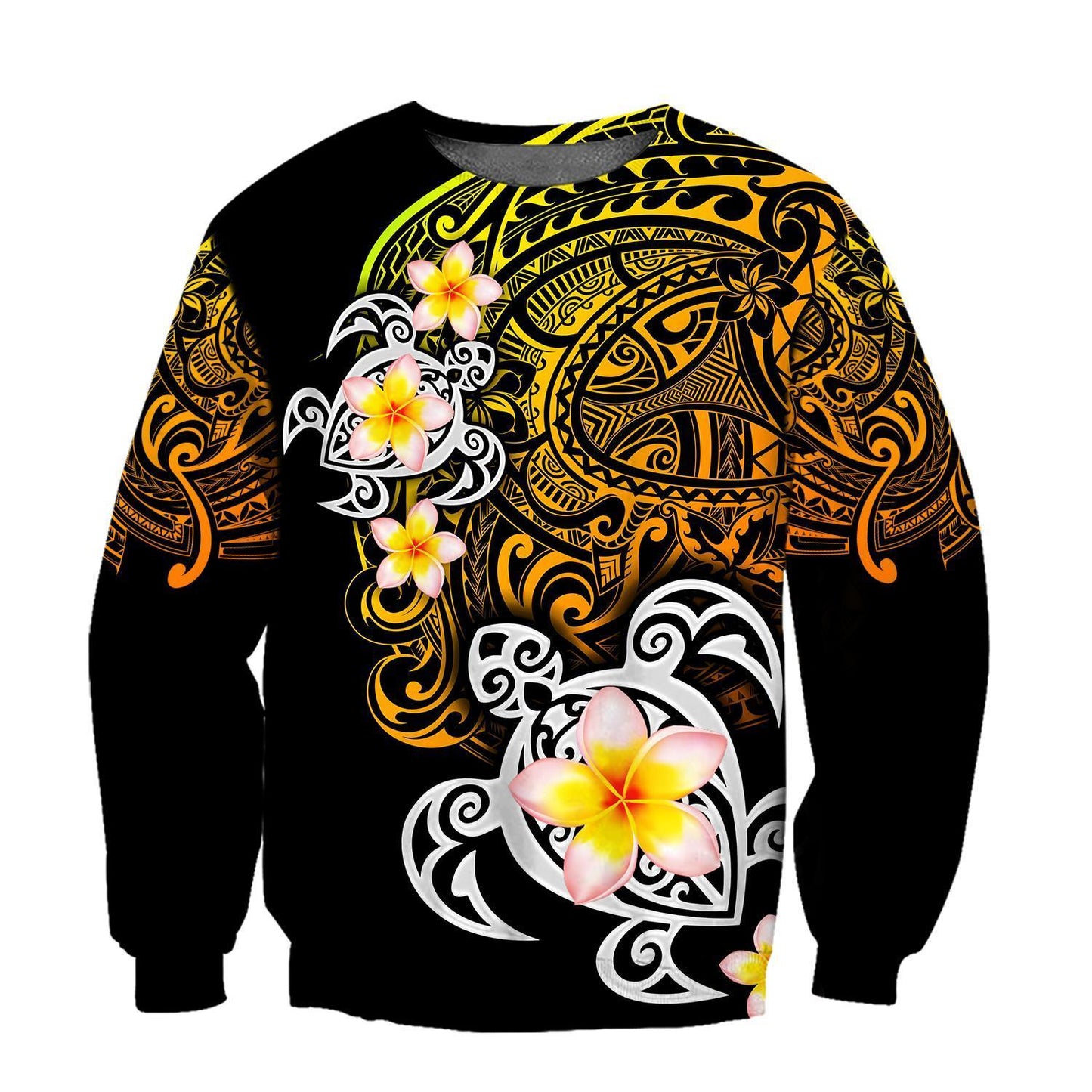 Amazing Polynesian Tattoo Turtle Unisex Hoodie ML