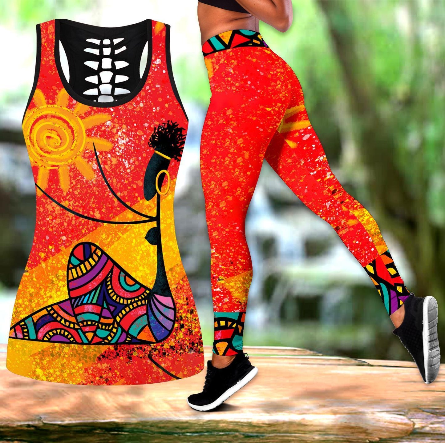 African Girl and Star Legging & Tank top