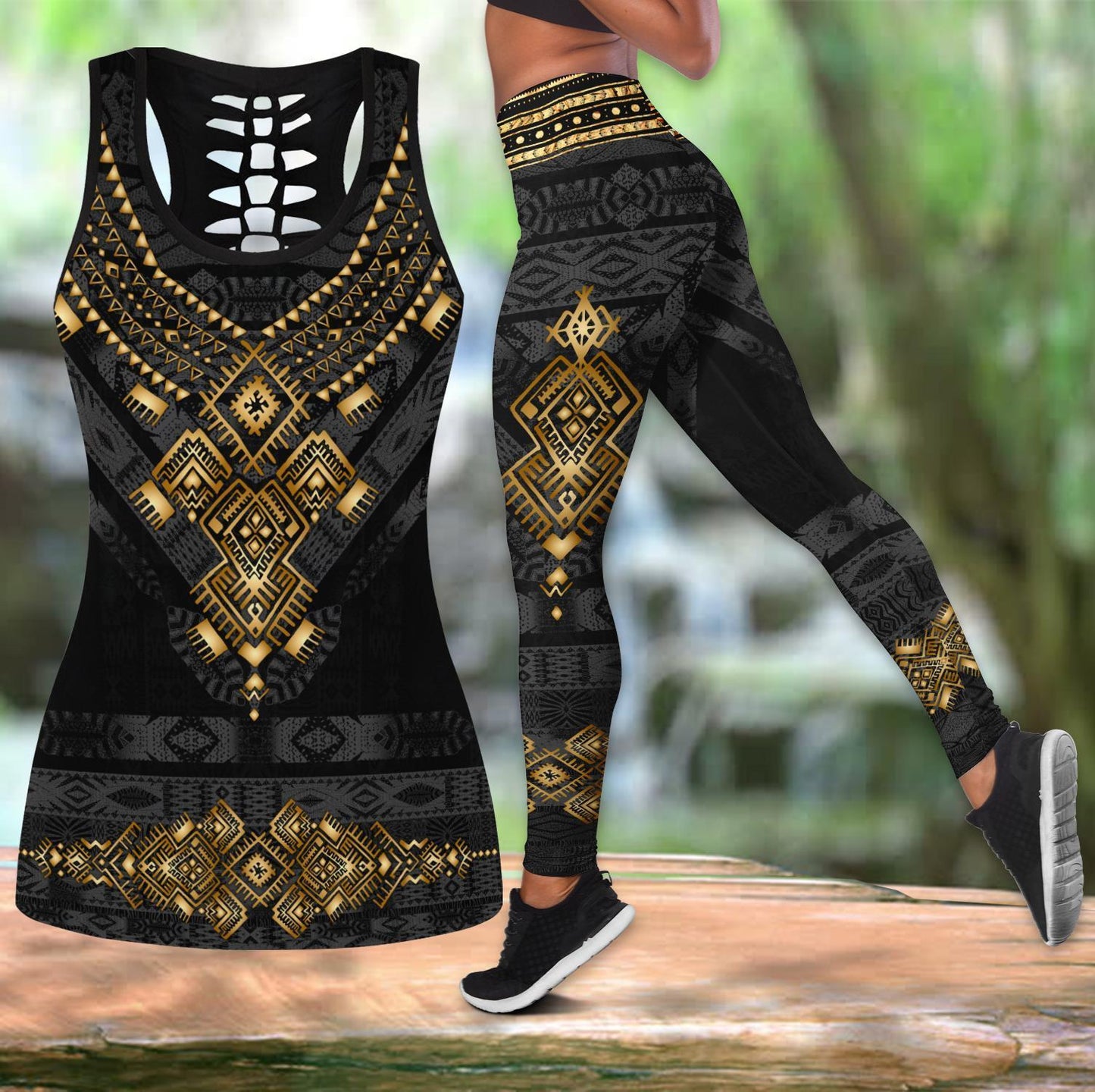 African Gold Pattern II Legging & Tank top