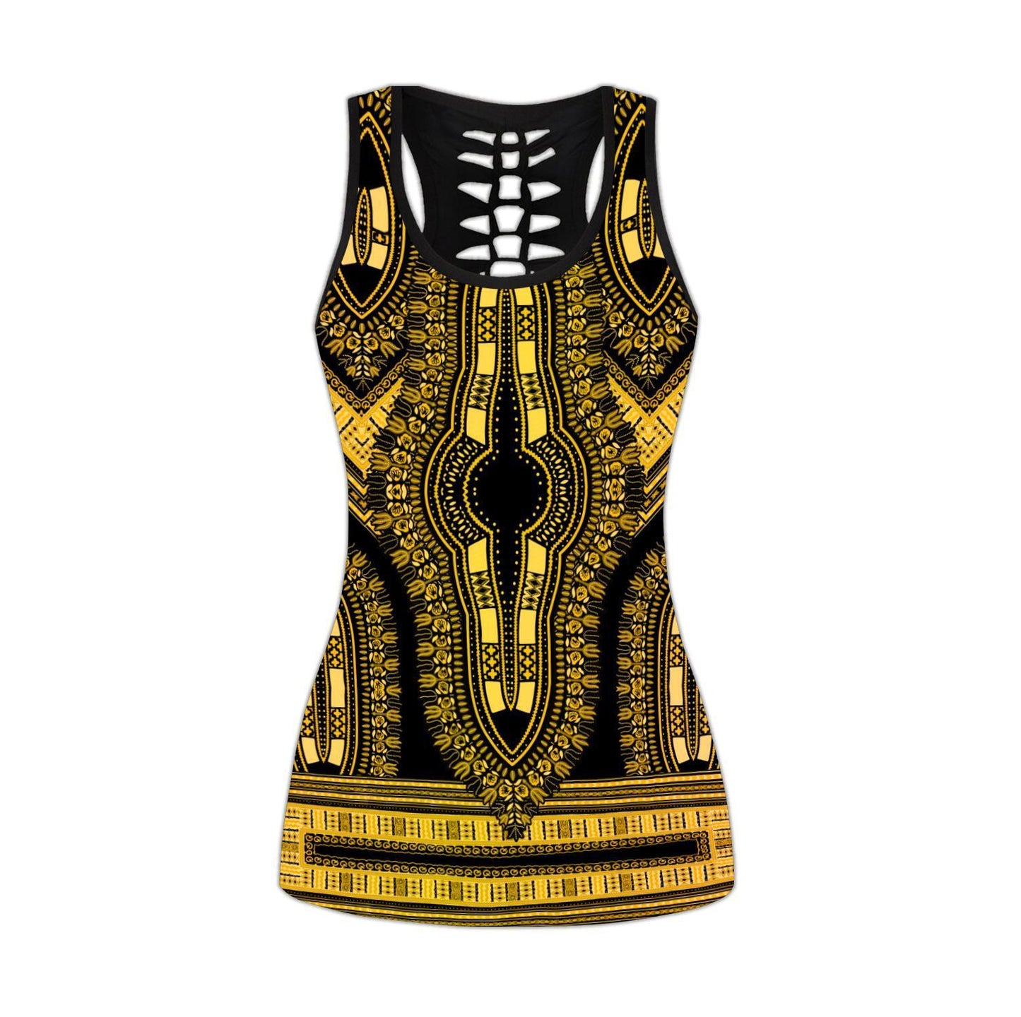 African Golden Pattern Legging & Tank top