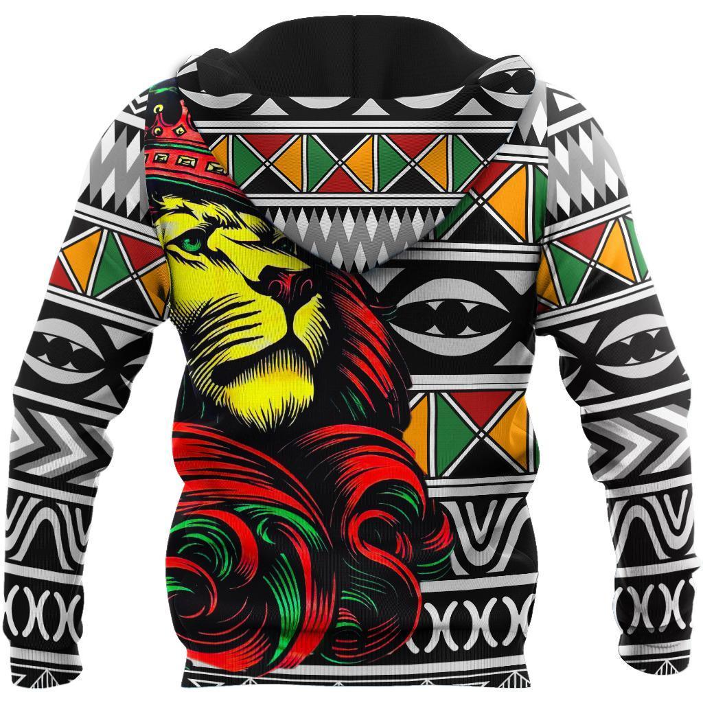 African Lion Pattern Hoodie