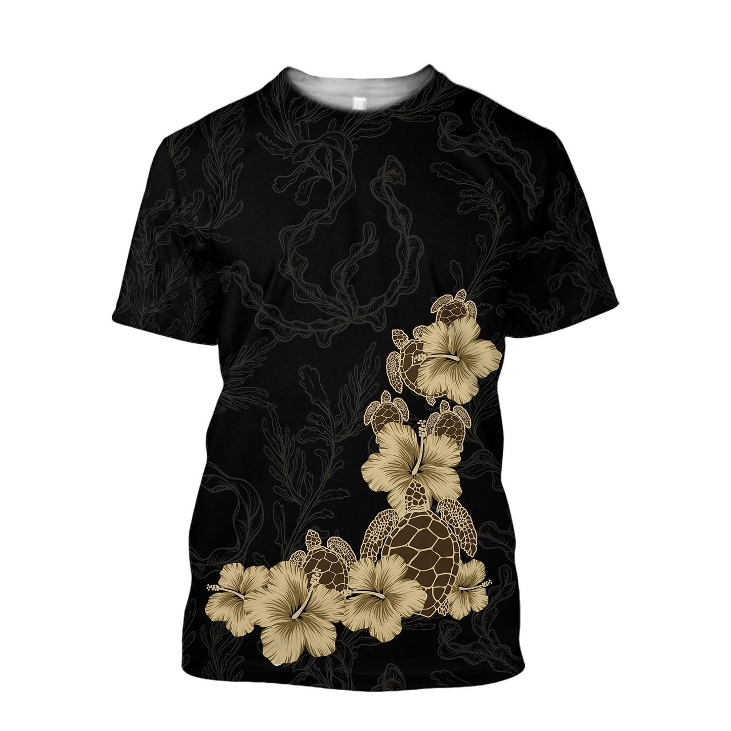 Amazing Polynesian Turtle Hibiscus Hoodie ML