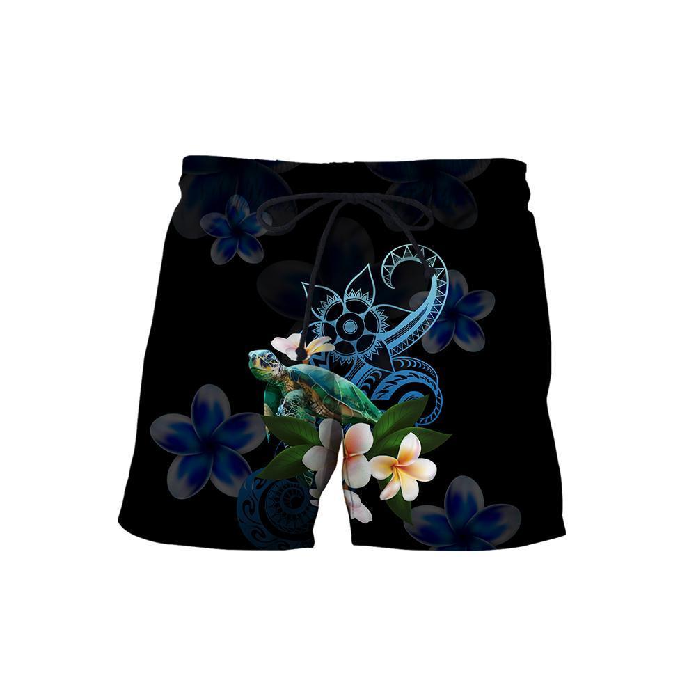 Amazing Polynesian Turtle With Plumeria Flowers Hoodie ML