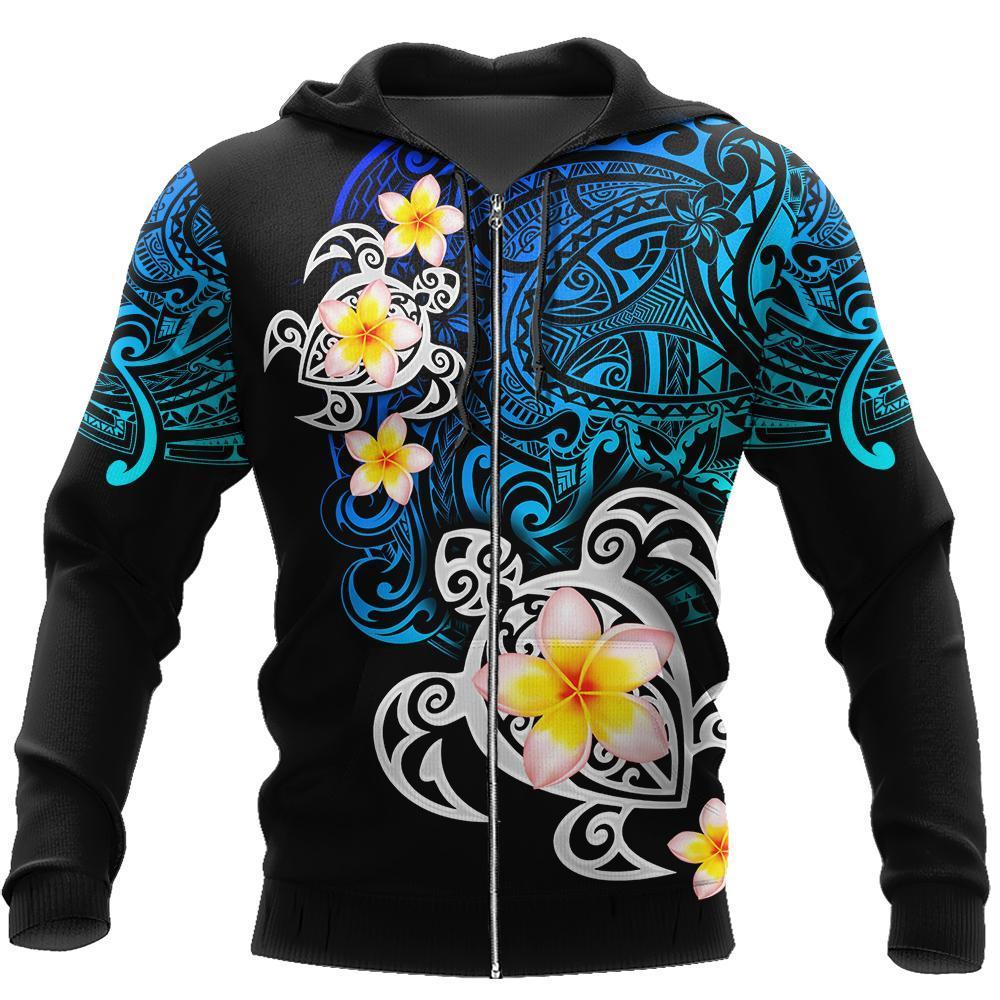 Amazing Polynesian Tattoo Deep Sea Turtle Hoodie ML