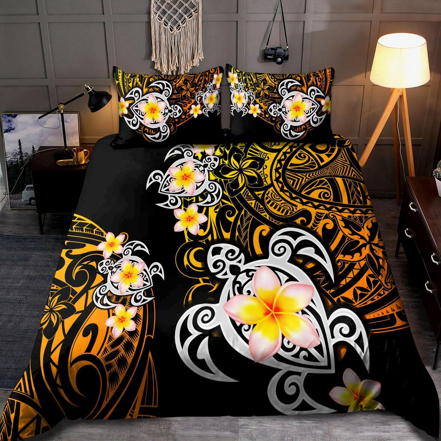 Amazing Polynesian Tattoo Turtle Bedding Set ML