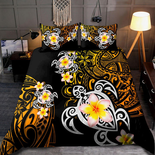 Amazing Polynesian Tattoo Turtle Bedding Set ML