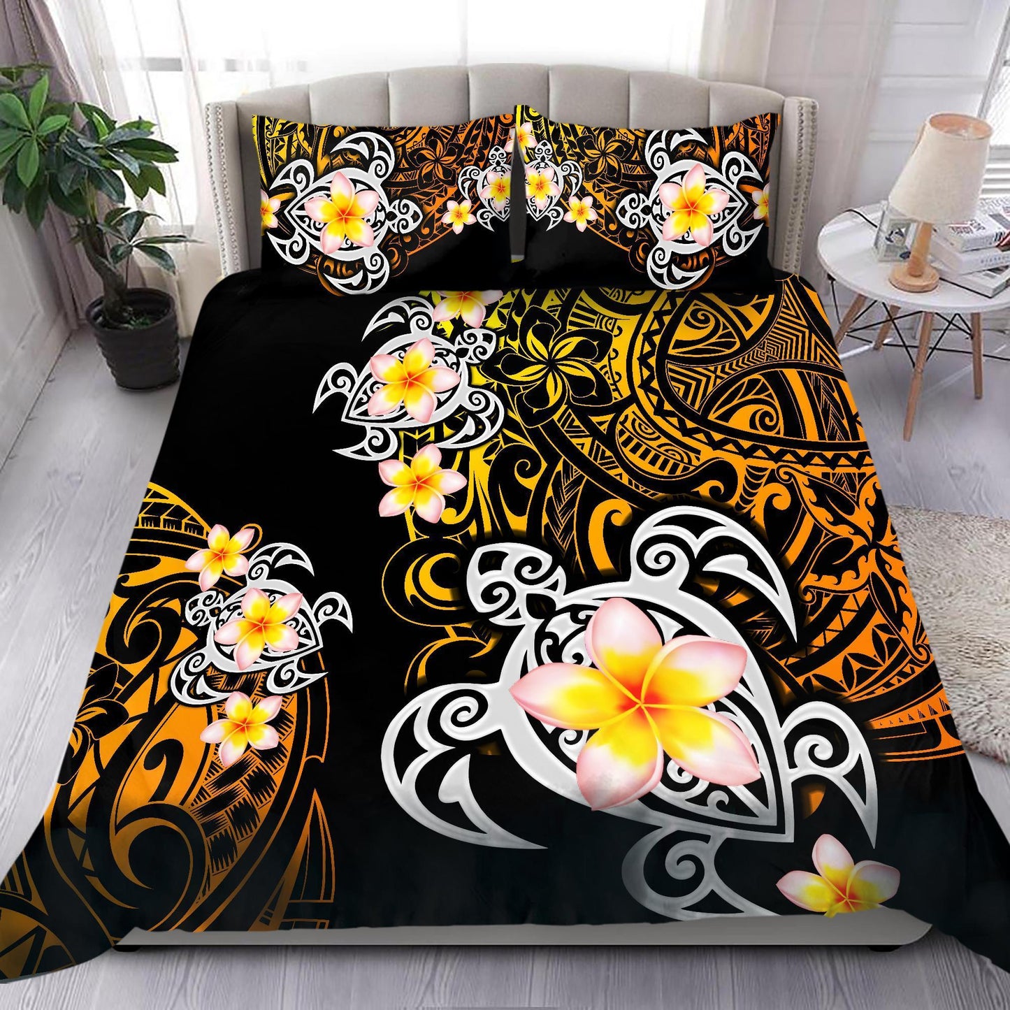 Amazing Polynesian Tattoo Turtle Bedding Set ML