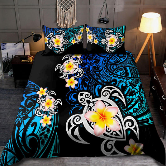 Amazing Polynesian Tattoo Deep Sea Turtle Bedding Set ML