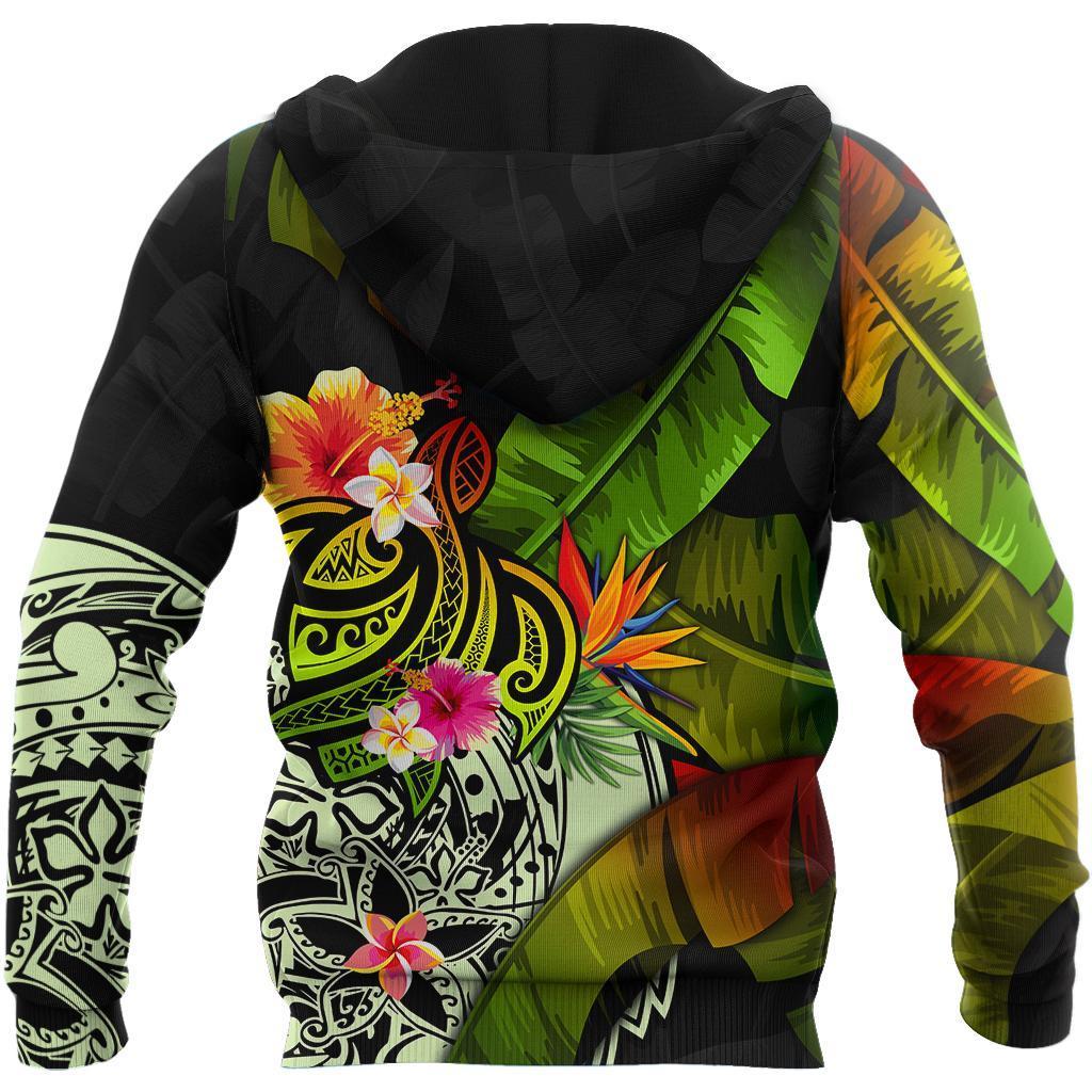 Amazing Turtle Polynesian Over Printed Hoodie Tshirt for Men and Women ML