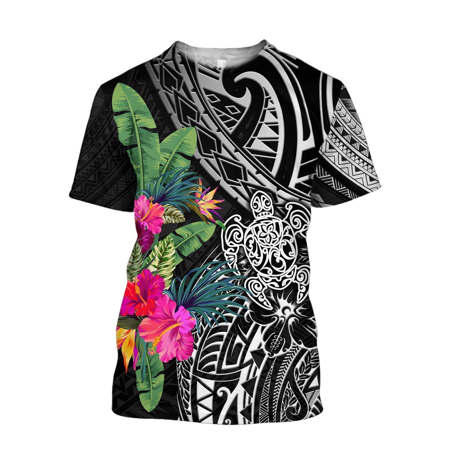 Amazing Hibiscus Turtle Hoodie Tshirt for Men and Women ML