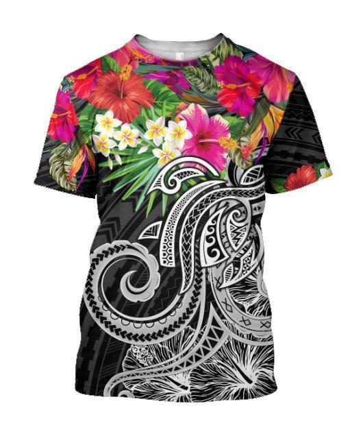 Amazing Hibiscus And Frangipani Hoodie Tshirt for Men and Women ML