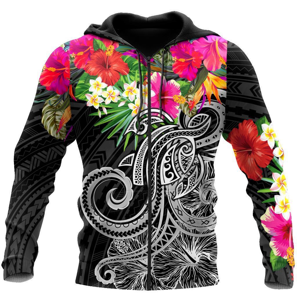 Amazing Hibiscus And Frangipani Hoodie Tshirt for Men and Women ML