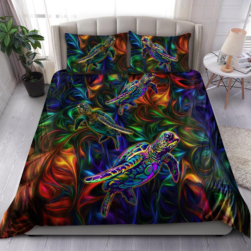 Amazing Turtle Hippie Hawaii Bedding Set-ML