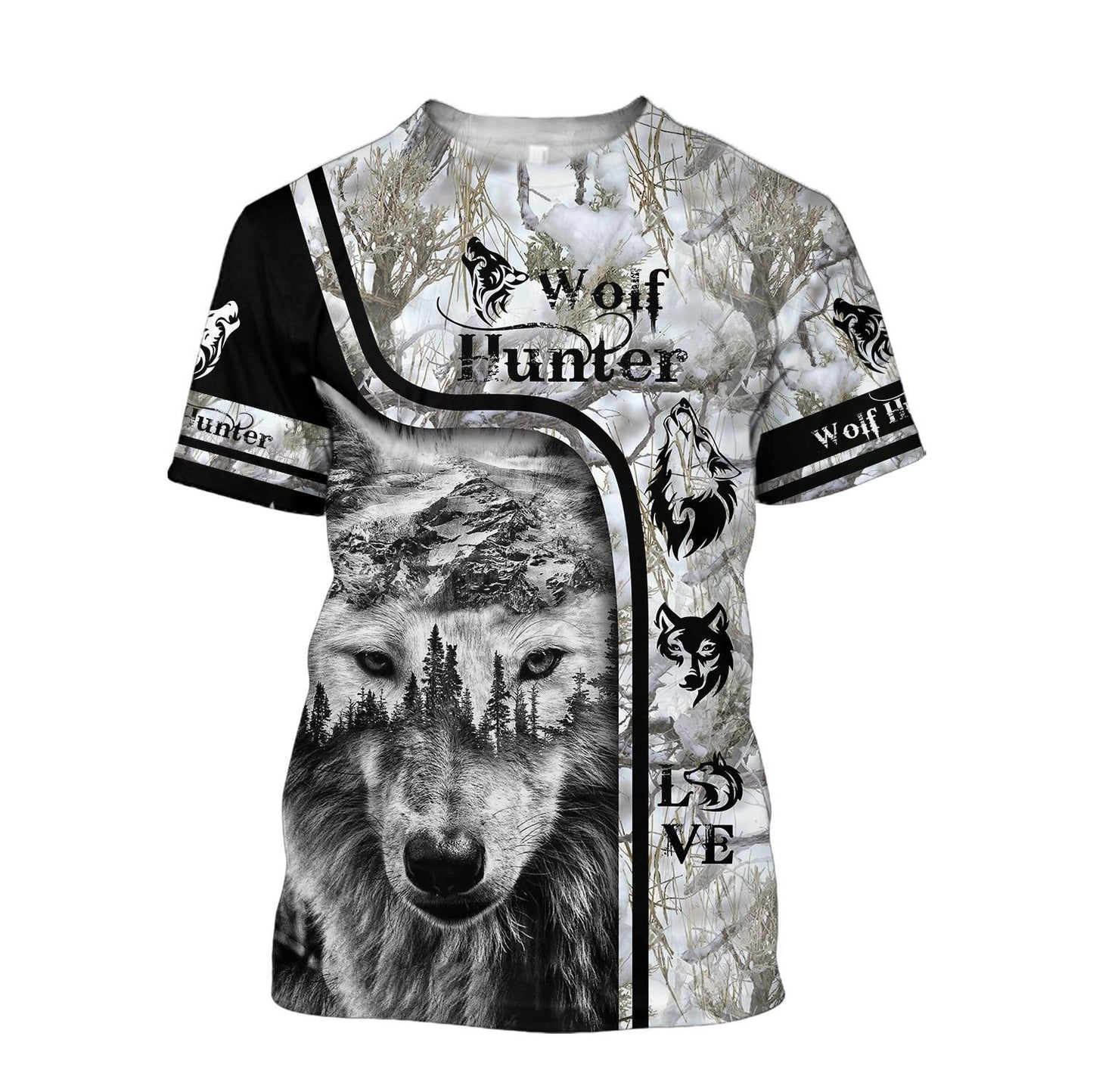 Wolf Hunter 3D Over Printed Hoodie Tshirt for Men and Women-ML