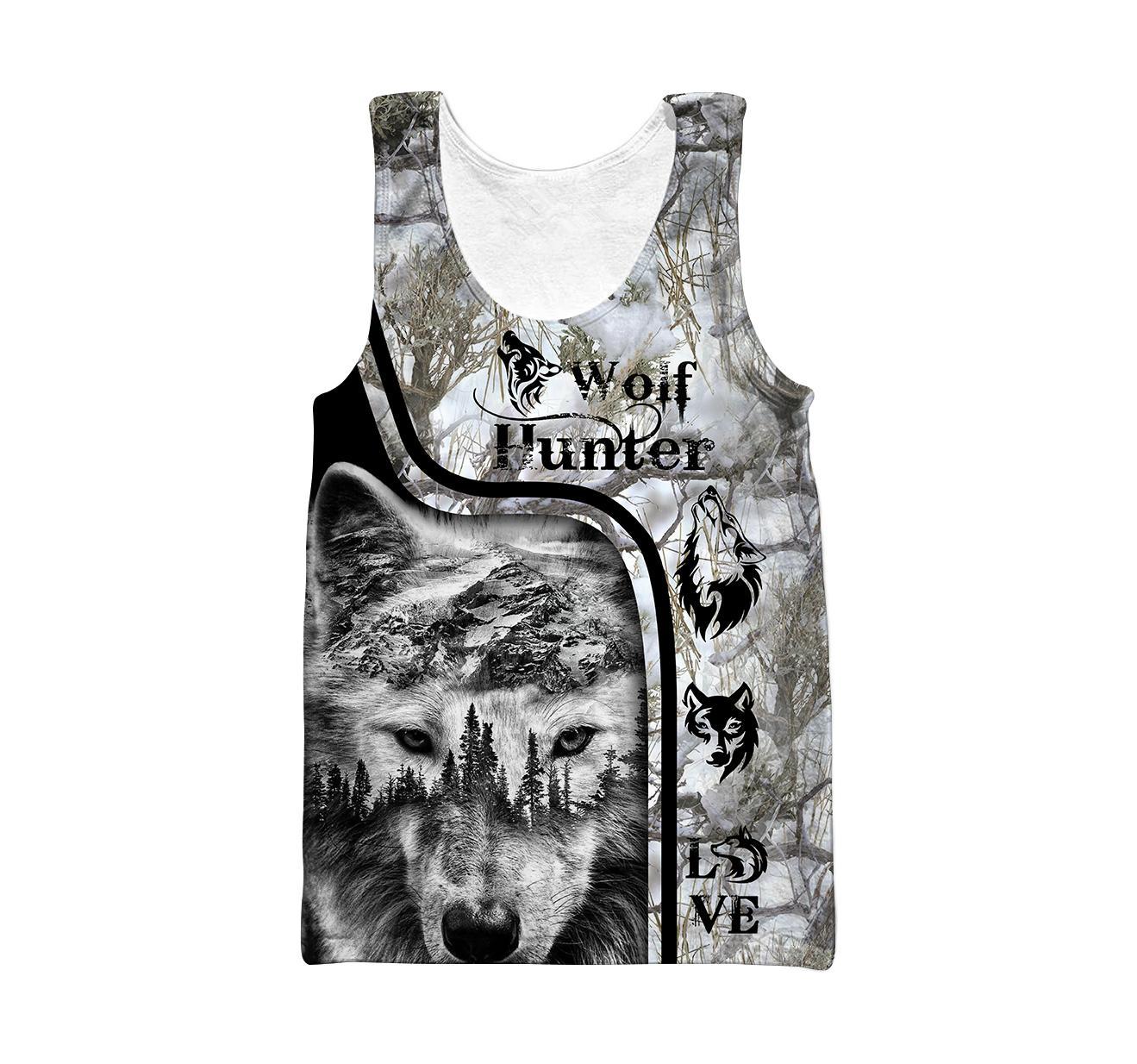 Wolf Hunter 3D Over Printed Hoodie Tshirt for Men and Women-ML